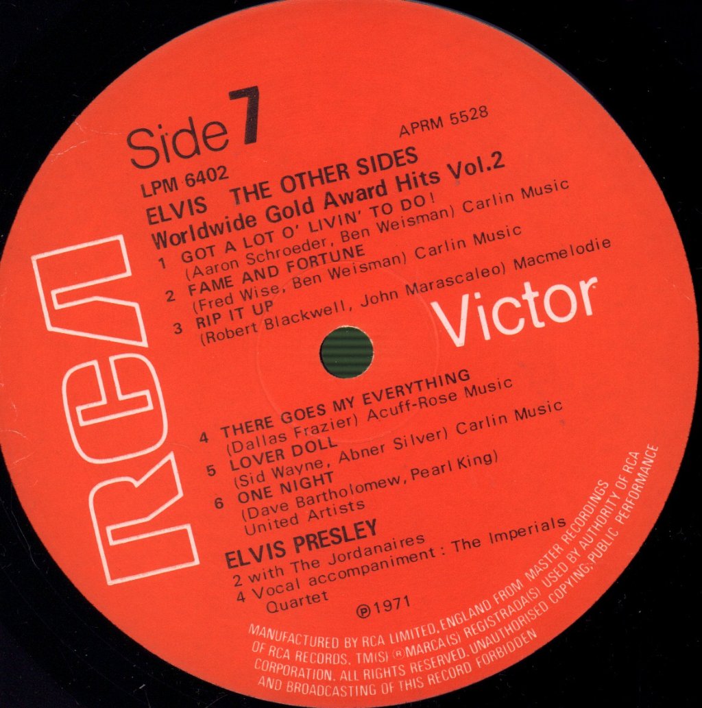 Elvis Presley - Other Sides - Worldwide Gold Award Hits - Vol. 2 - Lp Box Set