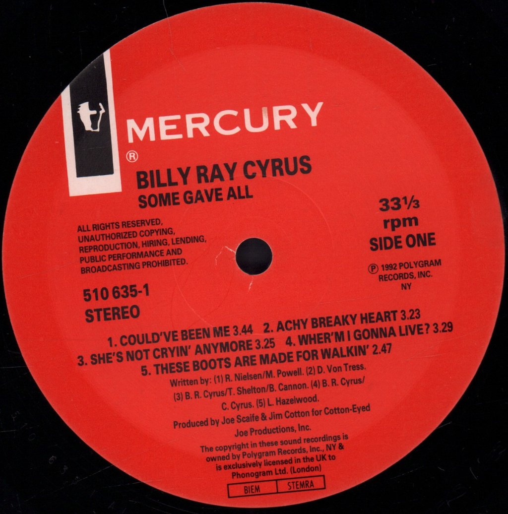 Billy Ray Cyrus - Some Gave All - Lp