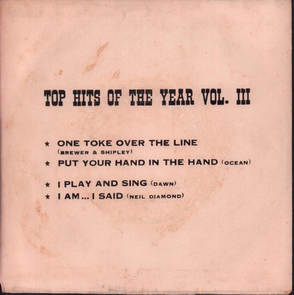 brewer and shipley / ocean / dawn / neil diamond - top hits of the year vol. III - 7 Inch