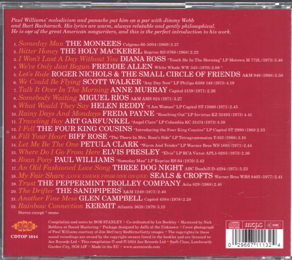 Various Artists - We've Only Just Begun (The Paul Williams Songbook) - Cd
