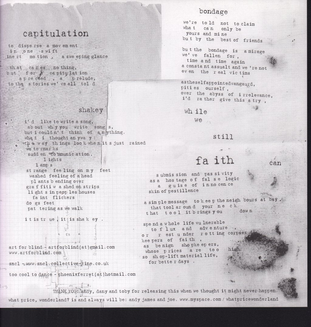 What Price Wonderland - It Is True It Is Shakey - Lp