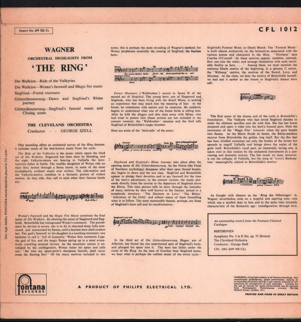 George Szell / Cleveland Orchestra - Wagner - 'The Ring Of The Nibelung' - Lp