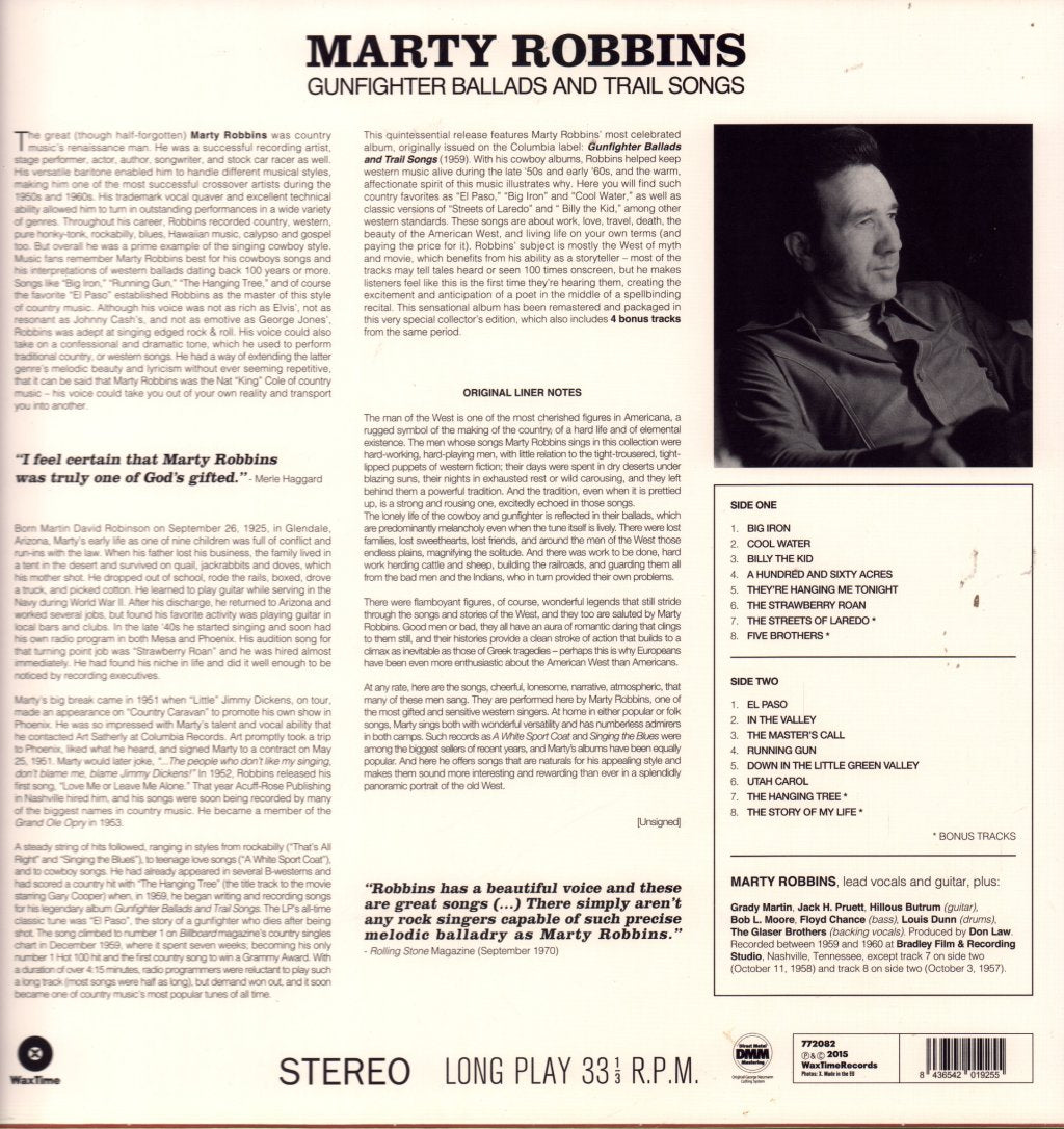 Marty Robbins - Gunfighter Ballads and Trail Songs - Lp