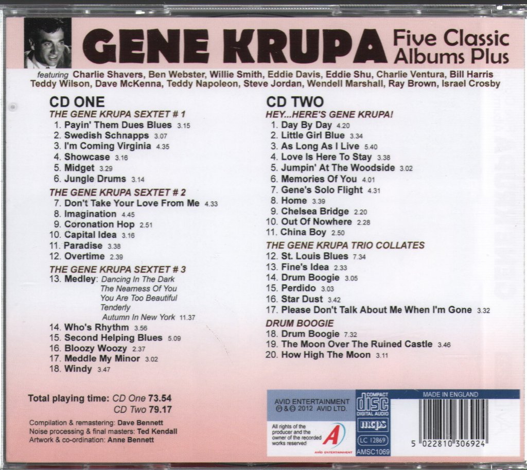 Gene Krupa - Five Classic Albums Plus - Double Cd