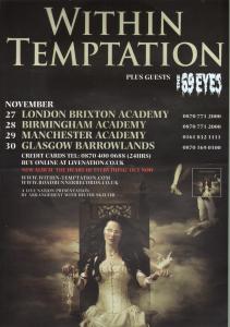 Within Temptation - Autumn 2007 Uk Tour - Flyer