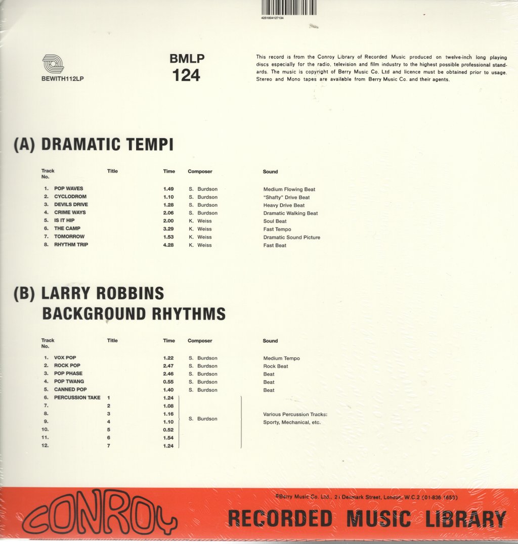 Sammy Burdson / Klaus Weiss - Dramatic Tempi / Larry Robbins Background Rhythms - Lp