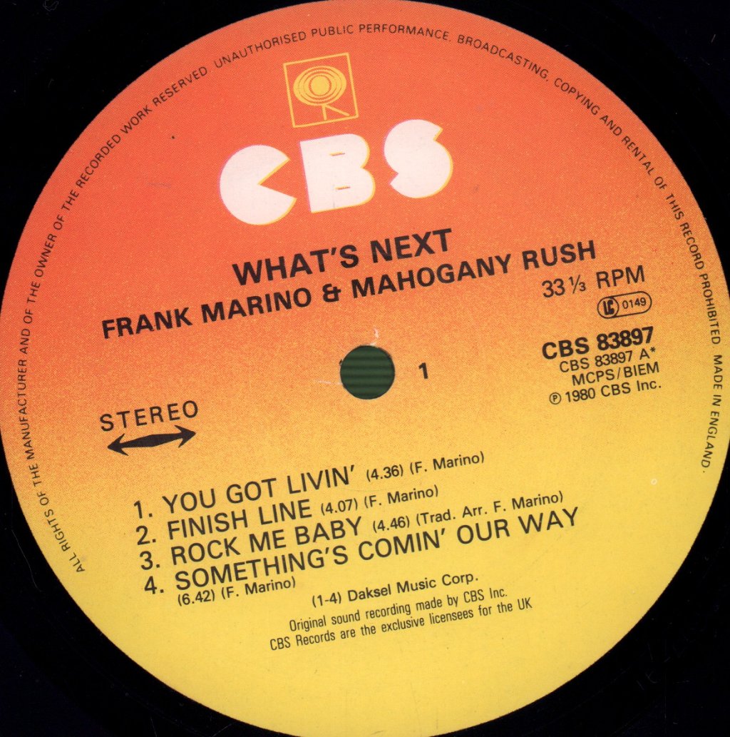 Frank Marino And Mahogany Rush - What's Next - Lp
