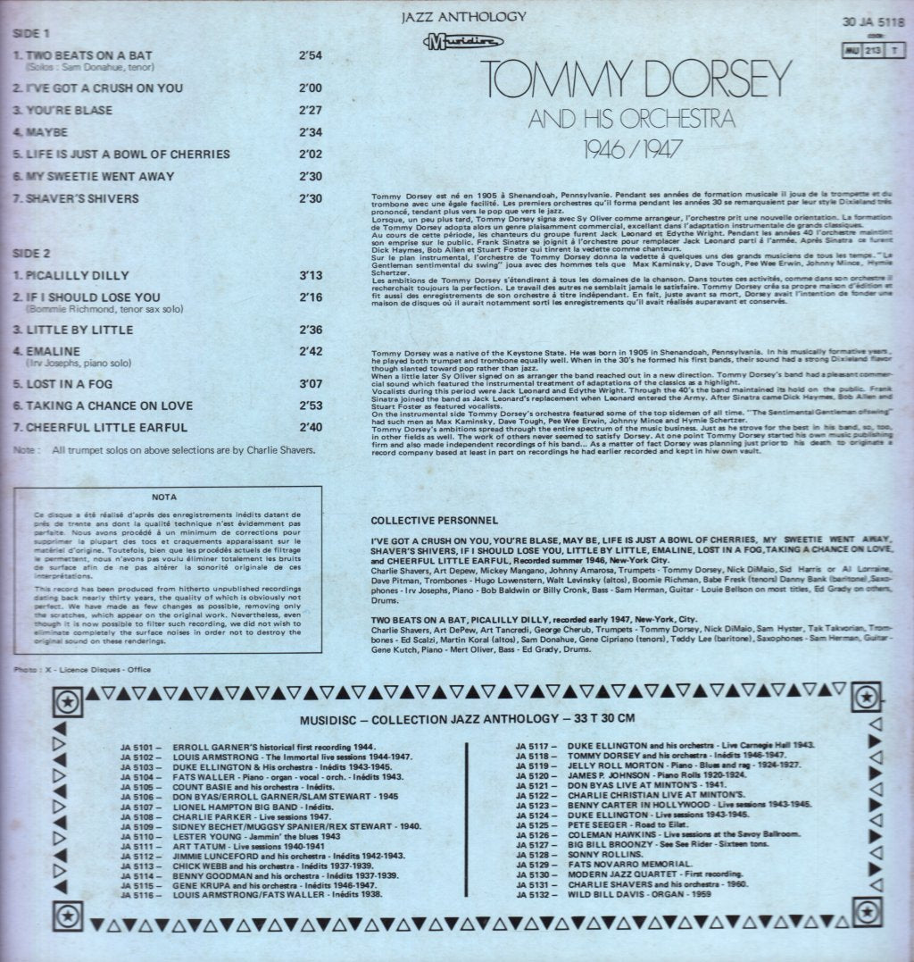 Tommy Dorsey And His Orchestra - 1946-1947 - Lp