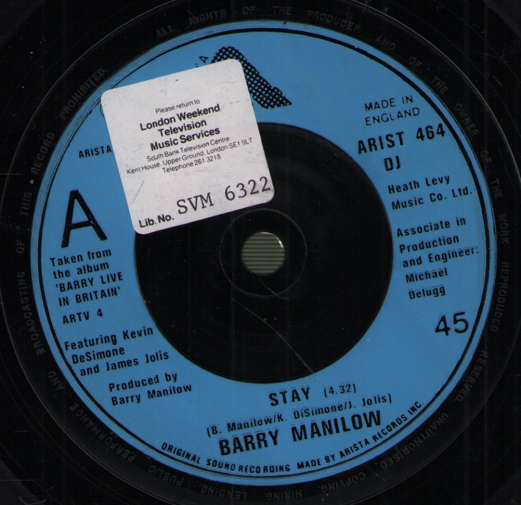 Barry Manilow - Stay - 7 Inch