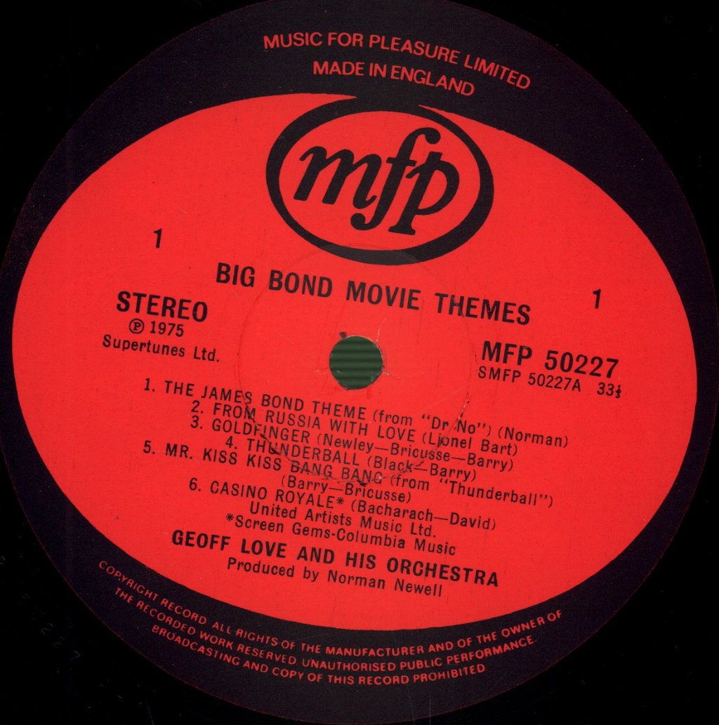 Geoff Love And His Orchestra - Big Bond Movie Themes - Lp