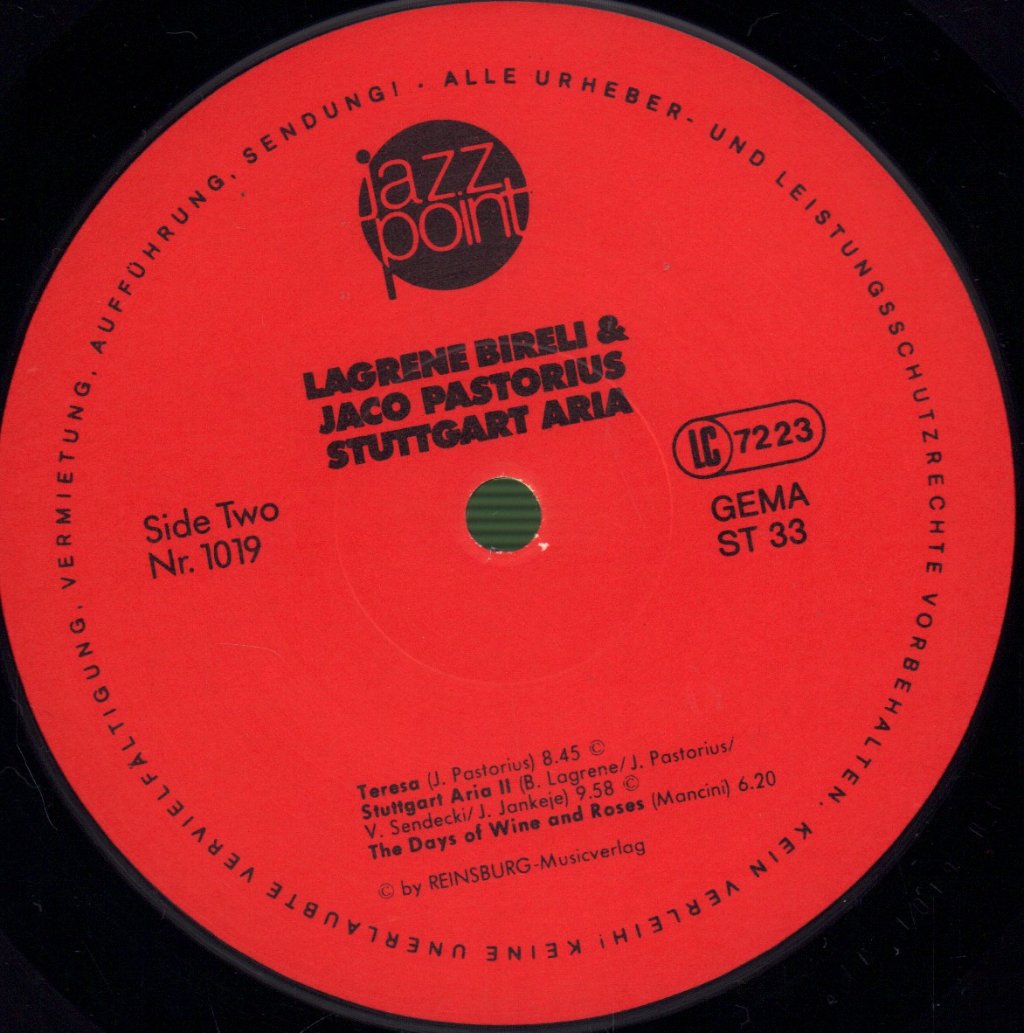 Lagrene Bireli / Joco Pastorius - Stuttgart Aria - Lp