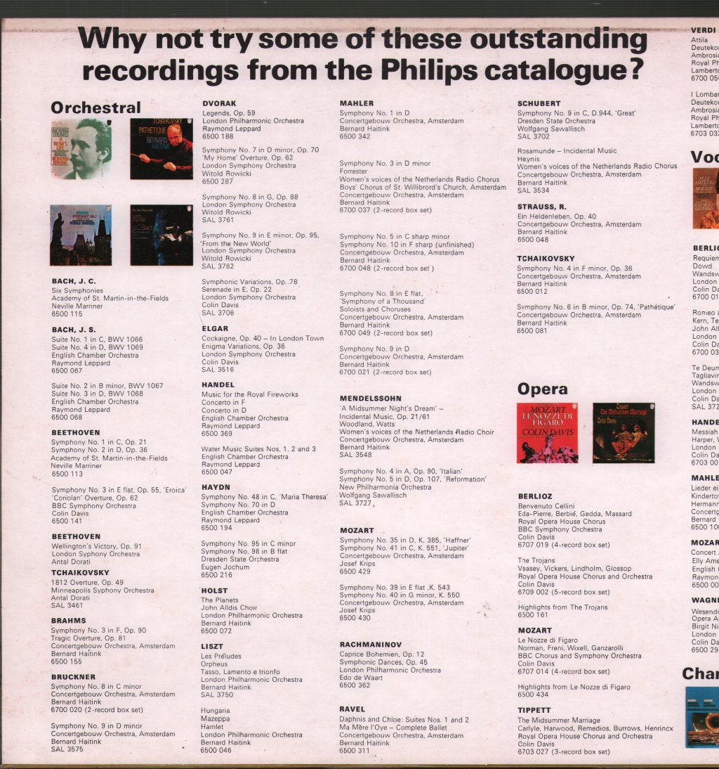 Bernard Haitink / Pierre Monteux / Neville Marriner / Wolfgang Sawallisch - Four Symphonies - Mendelssohn / Schubert / Mozart / Haydn - Double Lp