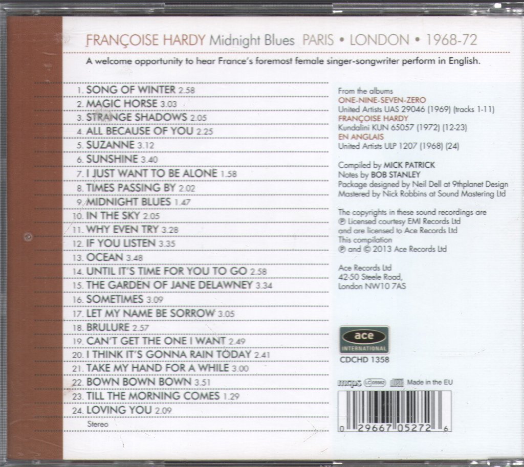 Françoise Hardy - Midnight Blues - Paris • London • 1968-72 - Cd