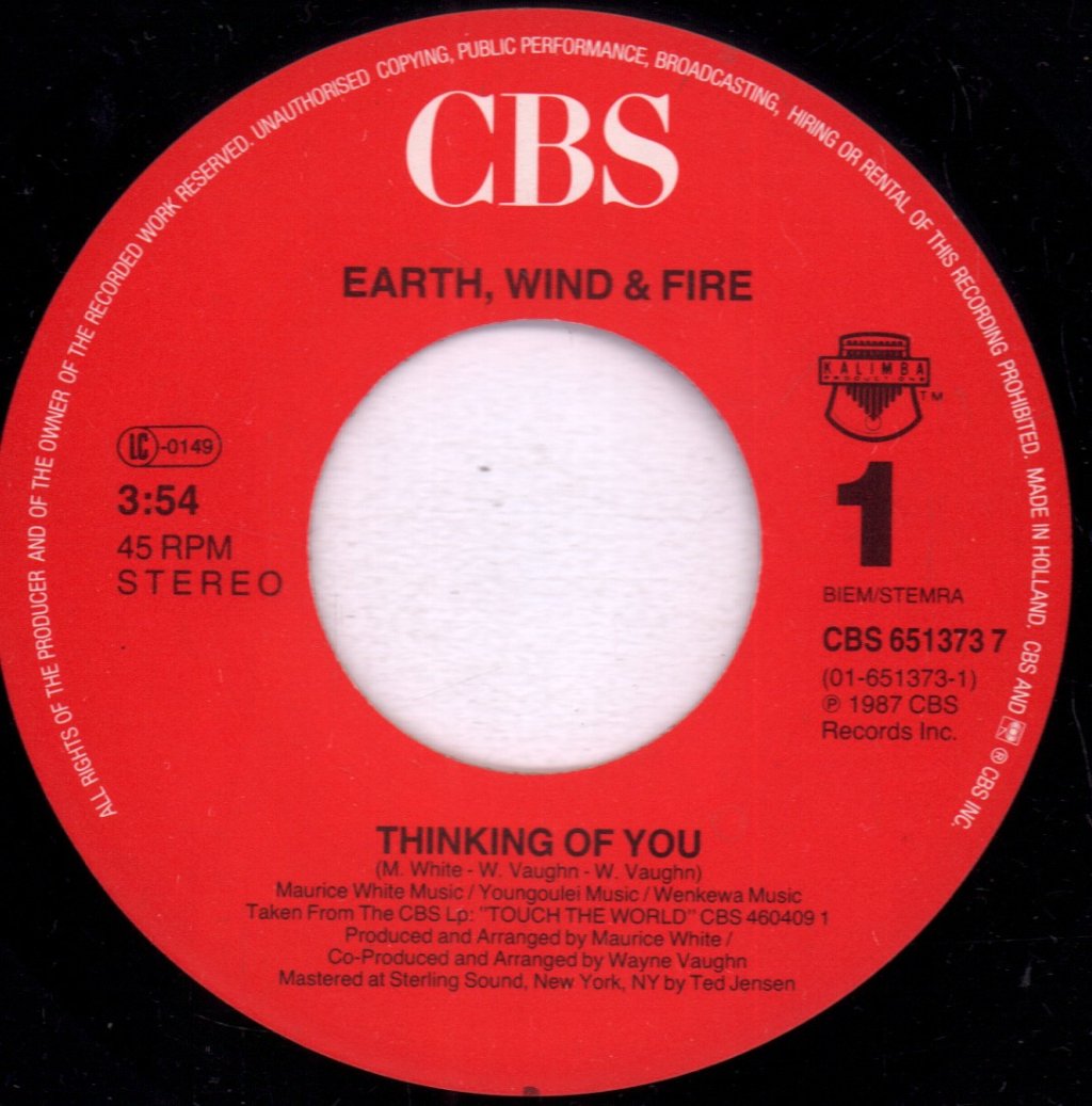 Earth Wind And Fire - Thinking Of You - 7 Inch