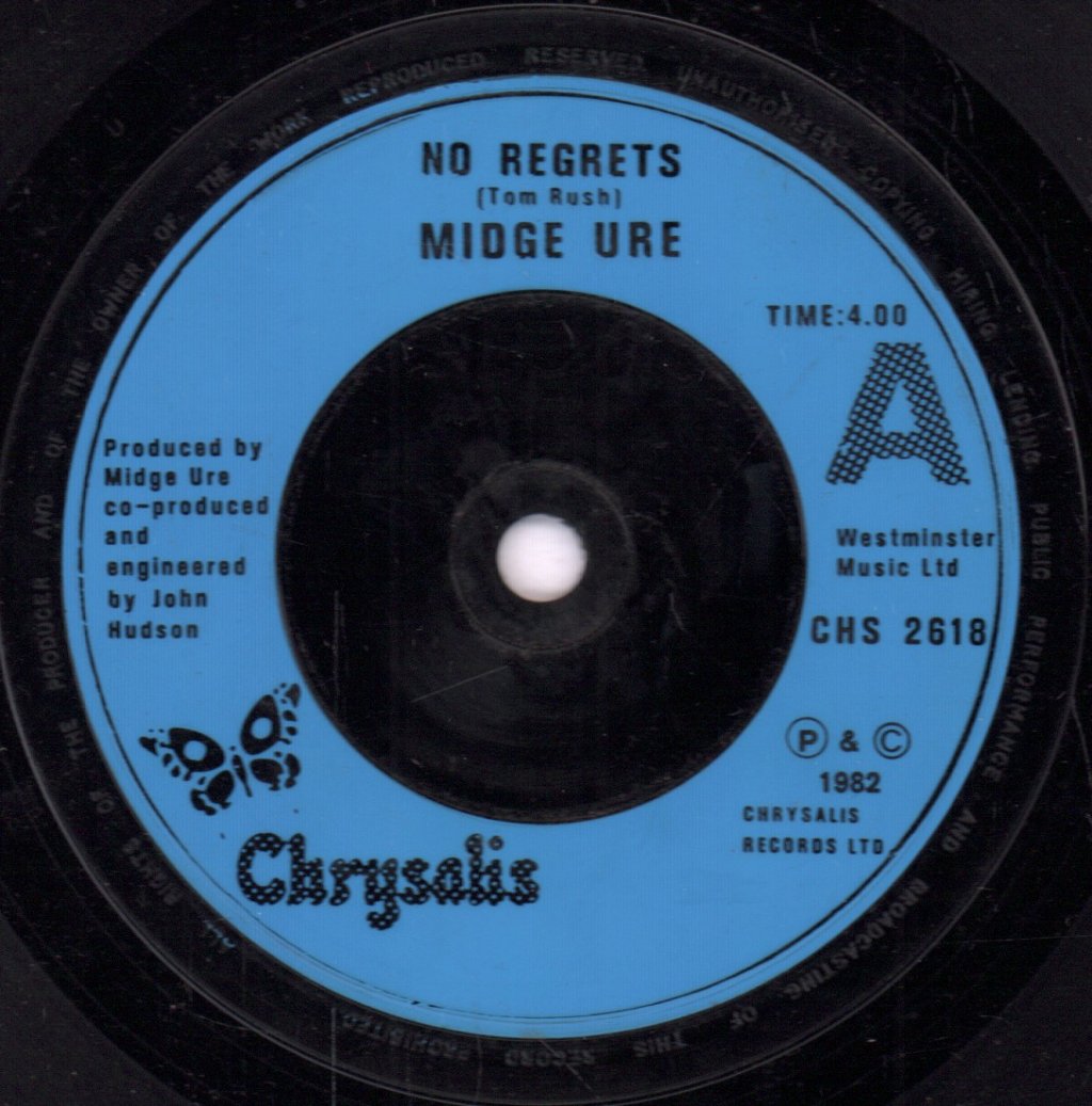 Midge Ure - No Regrets - 7 Inch