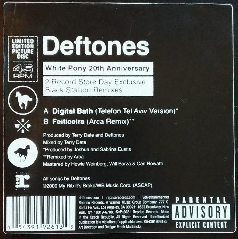 Deftones - Digital Bath (Telefon Tel Aviv Version) / Feiticeira (Arca Remix) - Lp