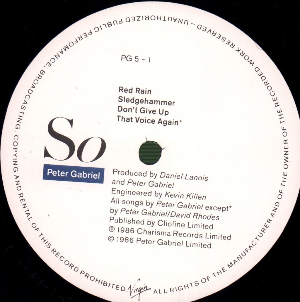 Peter Gabriel - So - Lp