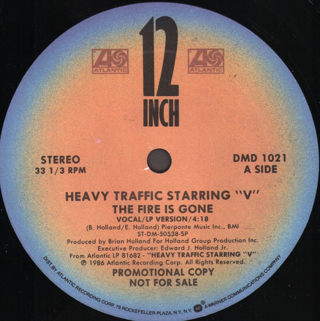 Heavy Traffic Starring V - Fire Is Gone - 12 Inch