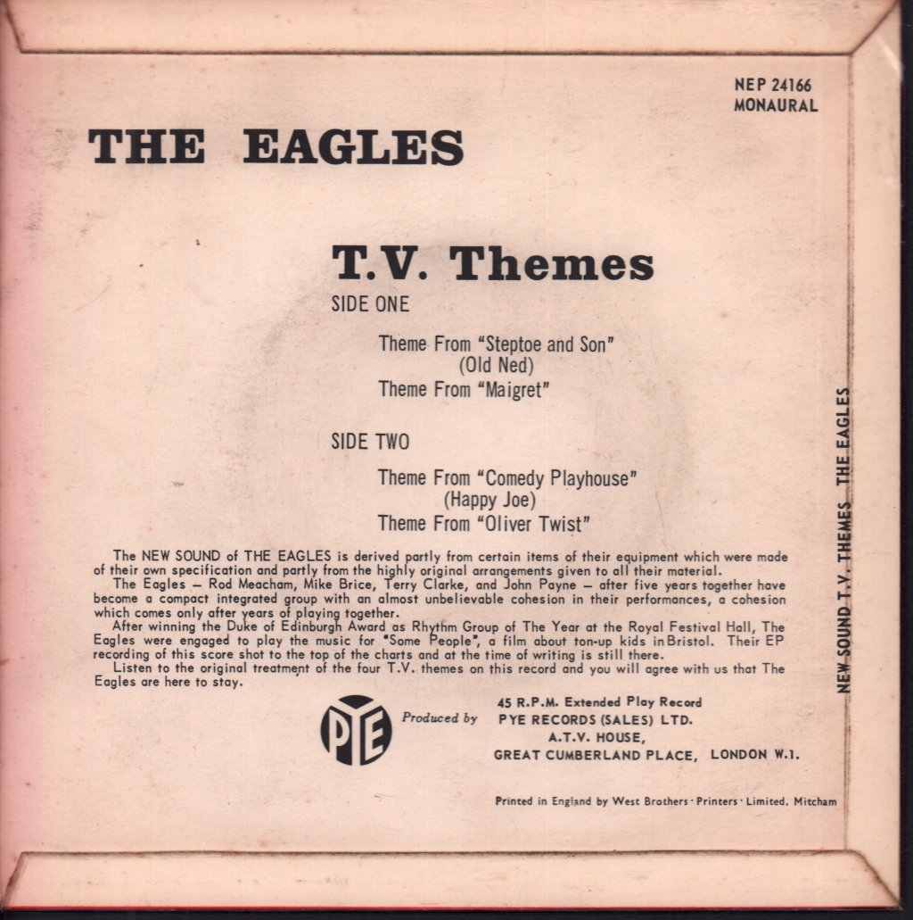 Eagles (Uk 60'S Group) - Newsound Tv Themes - 7 Inch