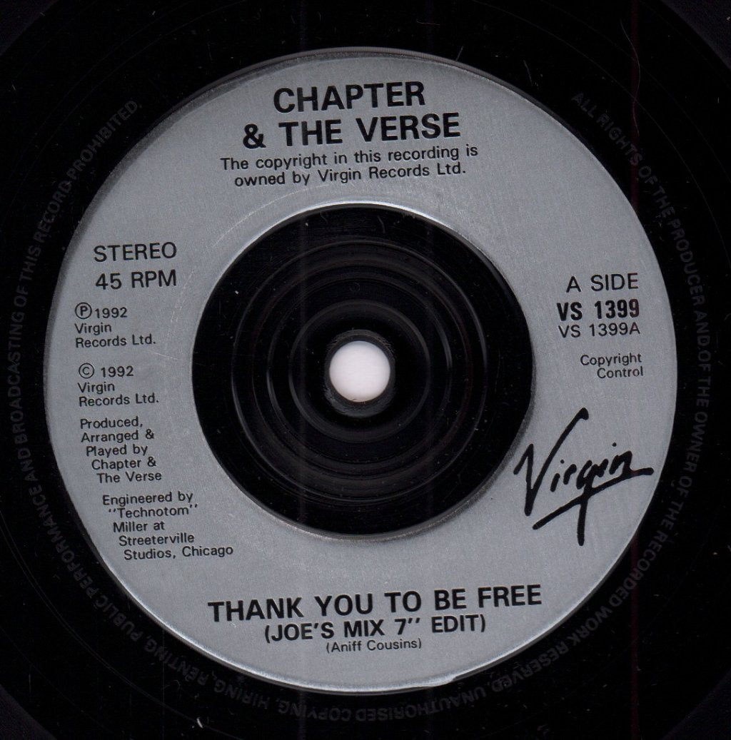 Chapter And The Verse - Thank You To Be Free - 7 Inch
