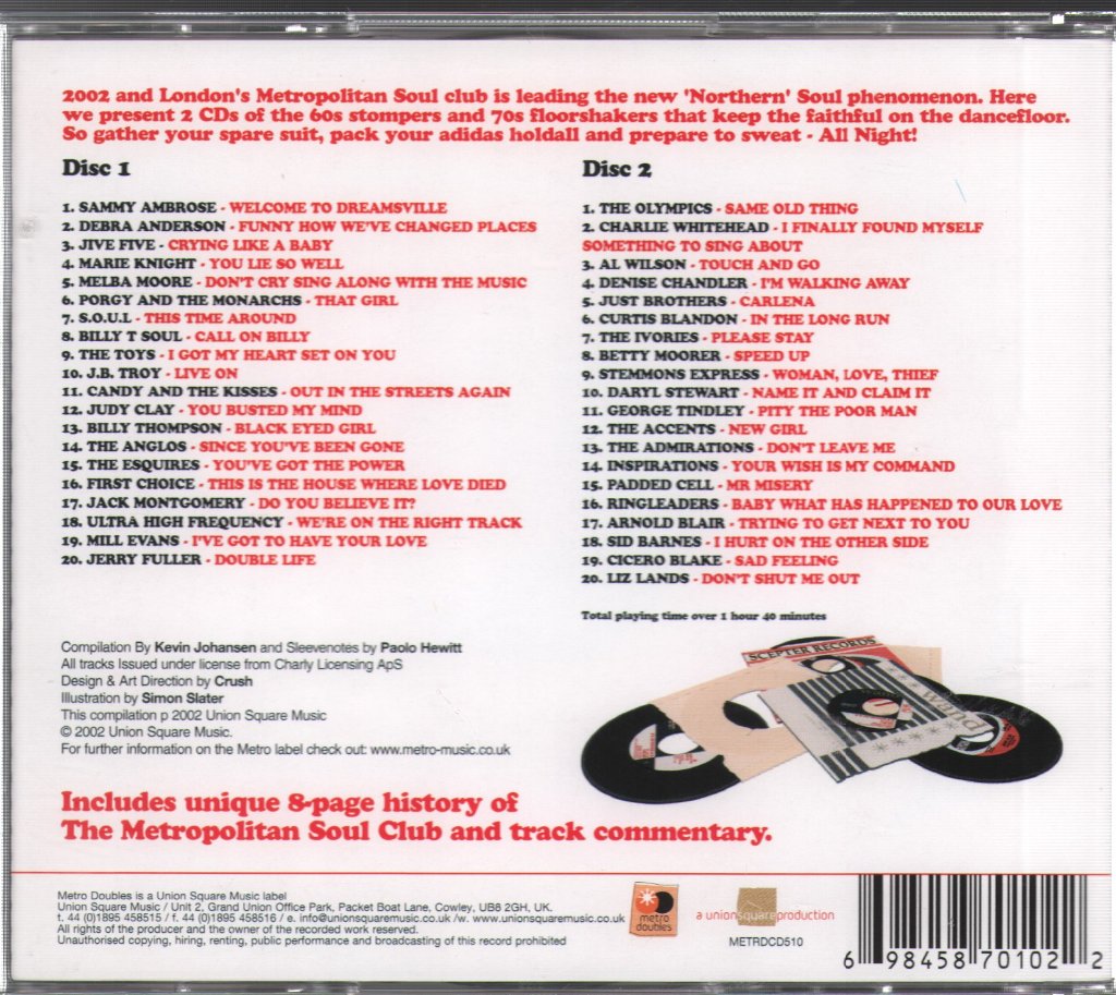 Various Artists - Metropolitan Soul Presents...Soul Allnighter - Double Cd