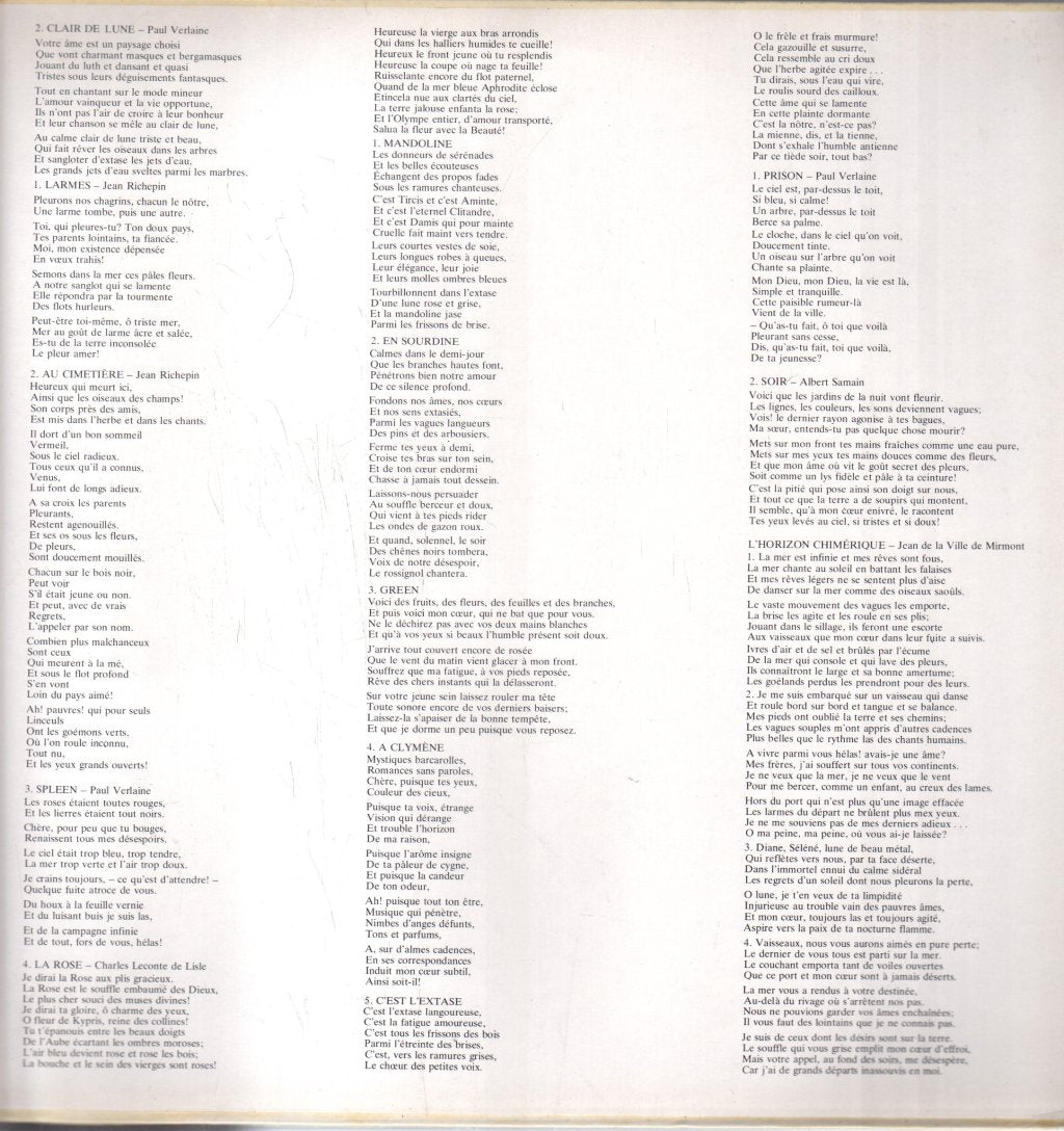 Bernard Kruysen / Noel Lee - Faure - Lieder Vol.2 - Melodies - Lp