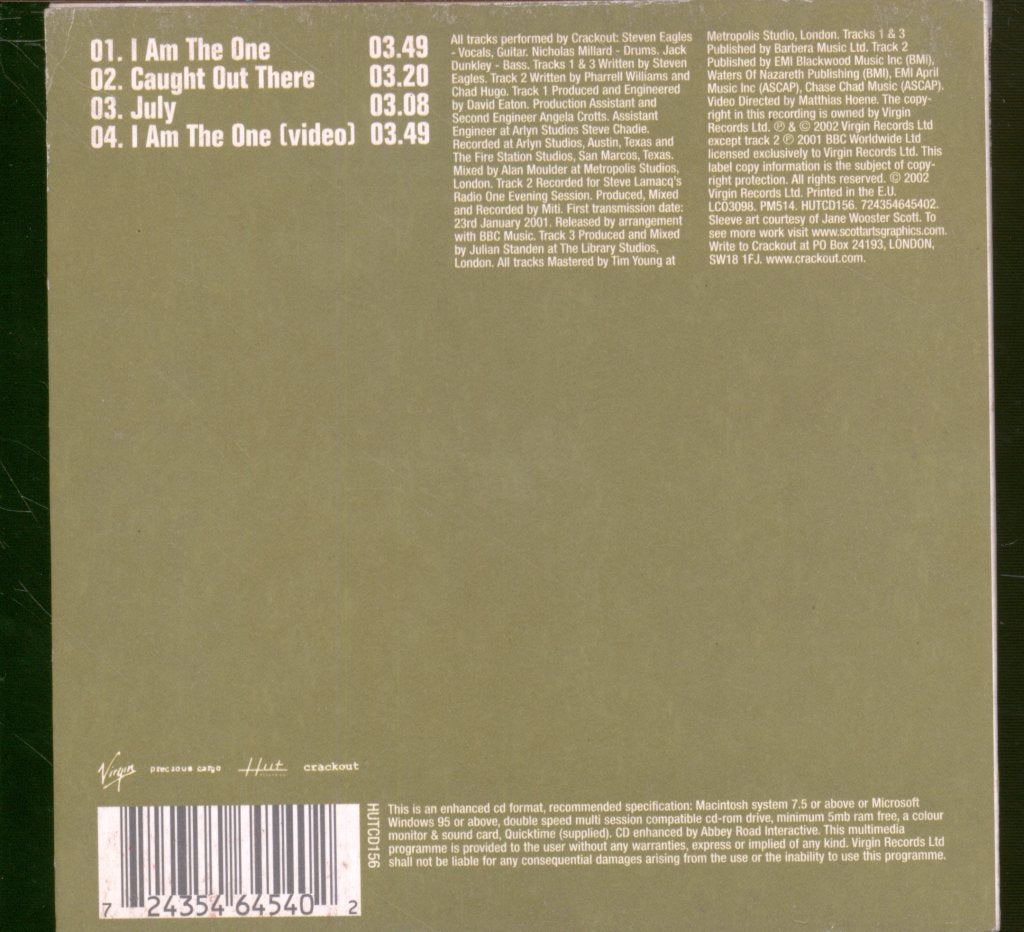 Crackout - I Am The One - Cd