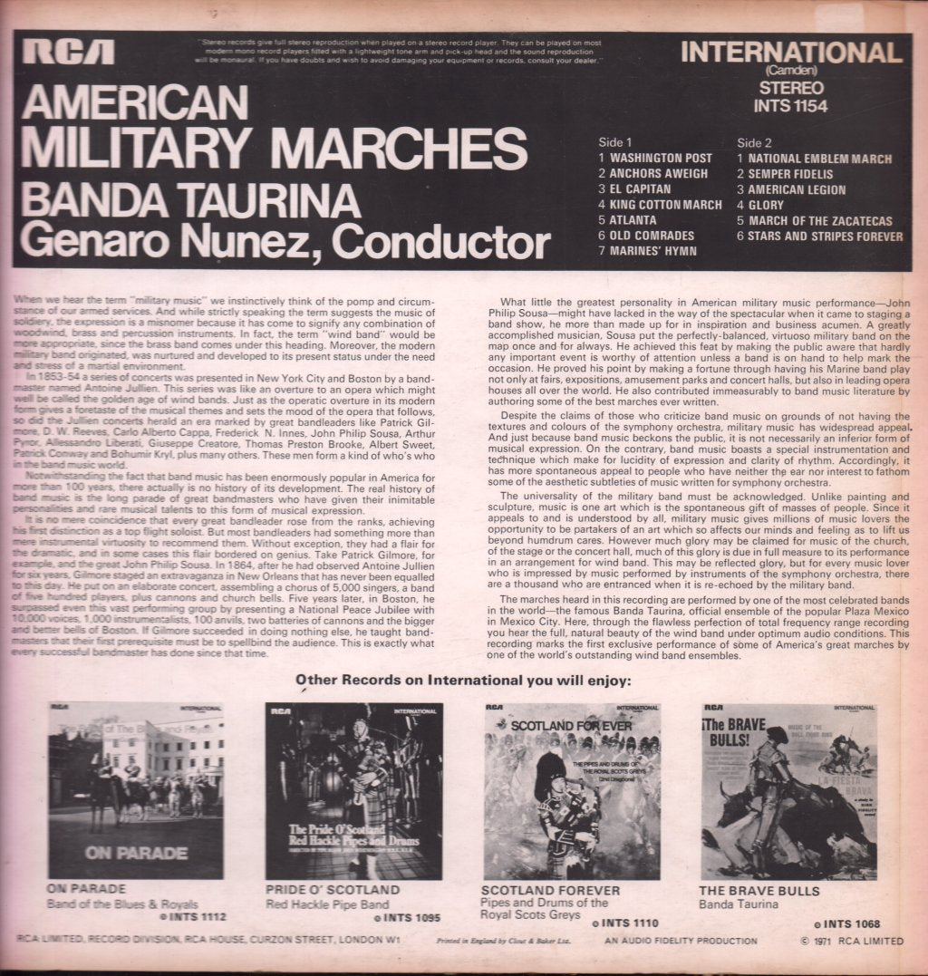 Banda Taurina - American Military Marches - Lp