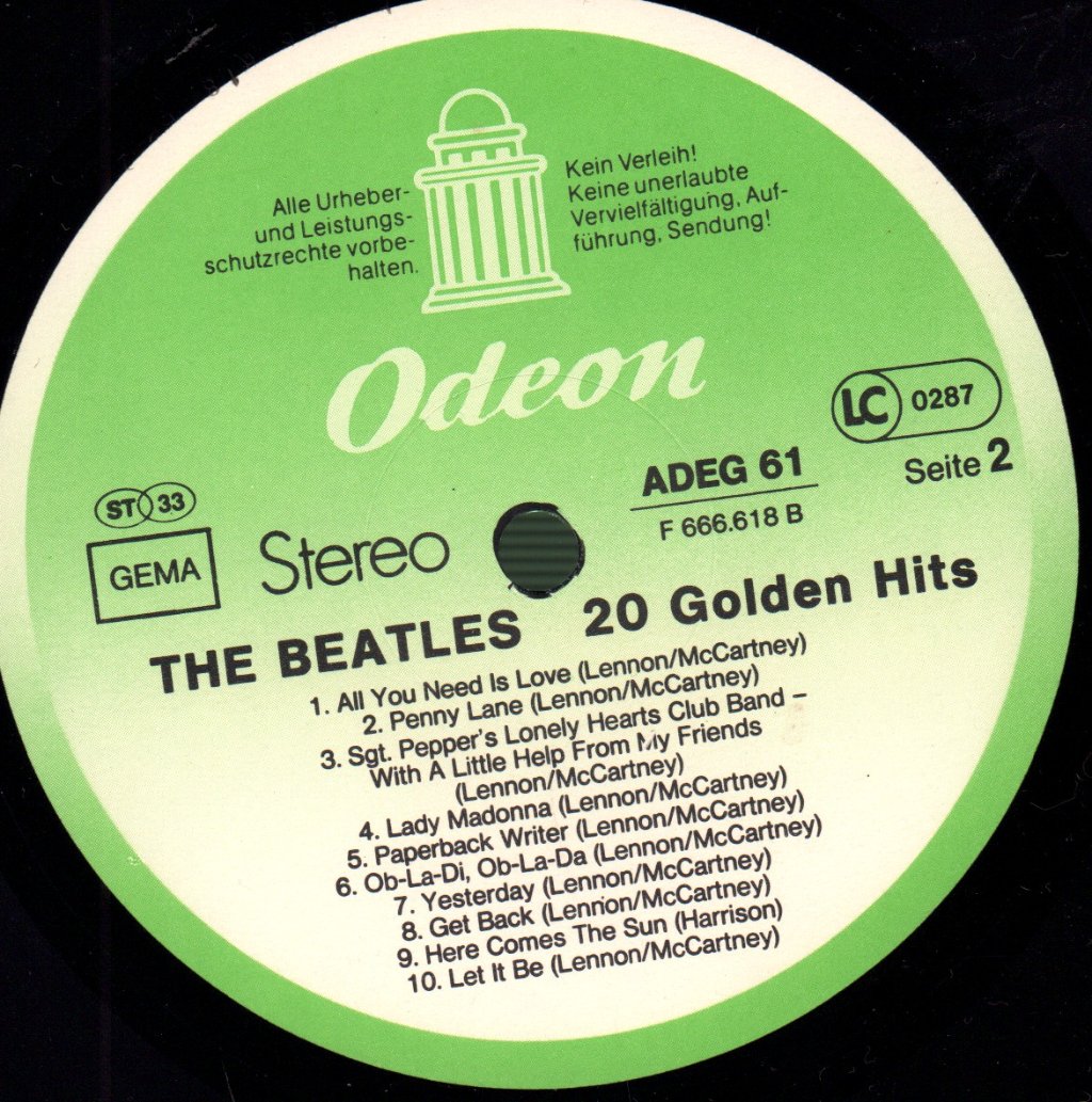 Beatles - 20 Golden Hits - Lp