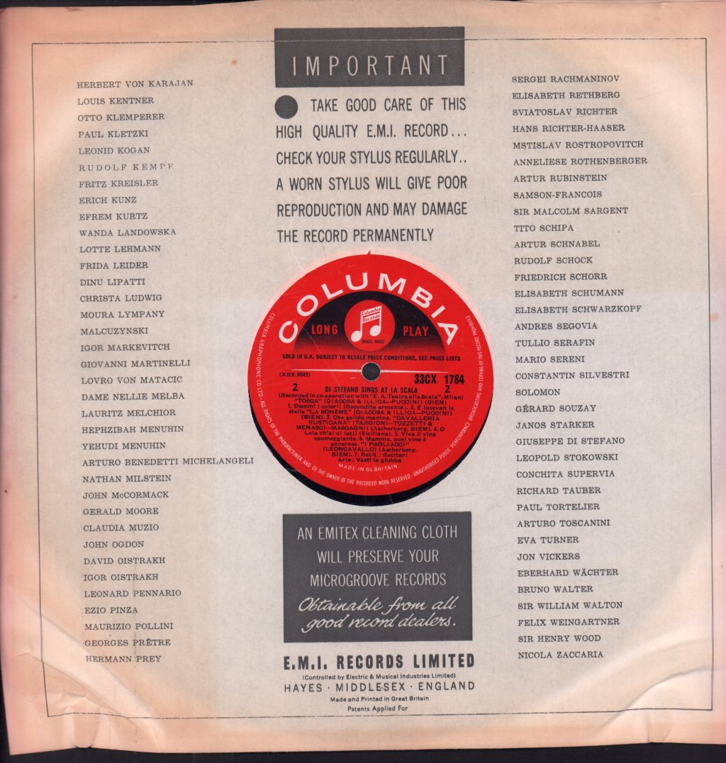 Giuseppe Di Stefano - Sings At La Scala - Lp