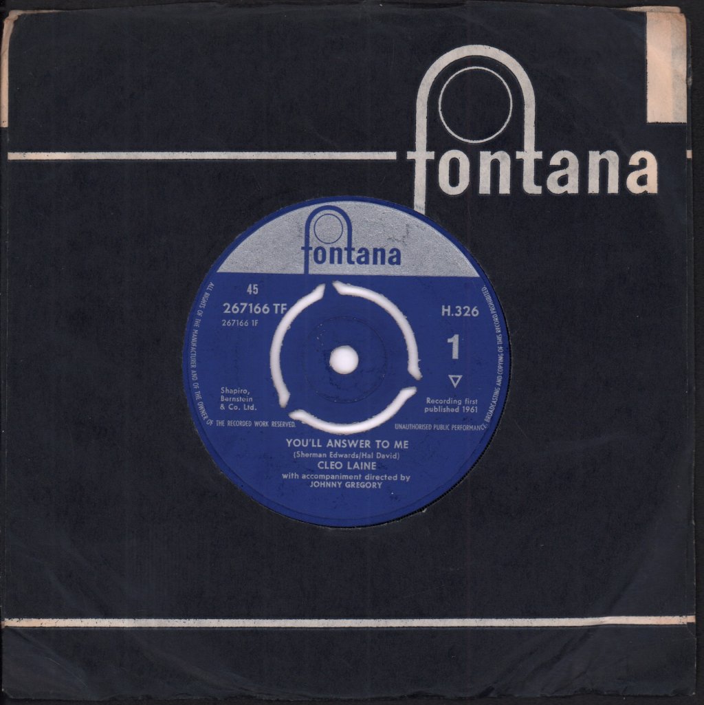 Cleo Laine - You'll Answer To Me - 7 Inch