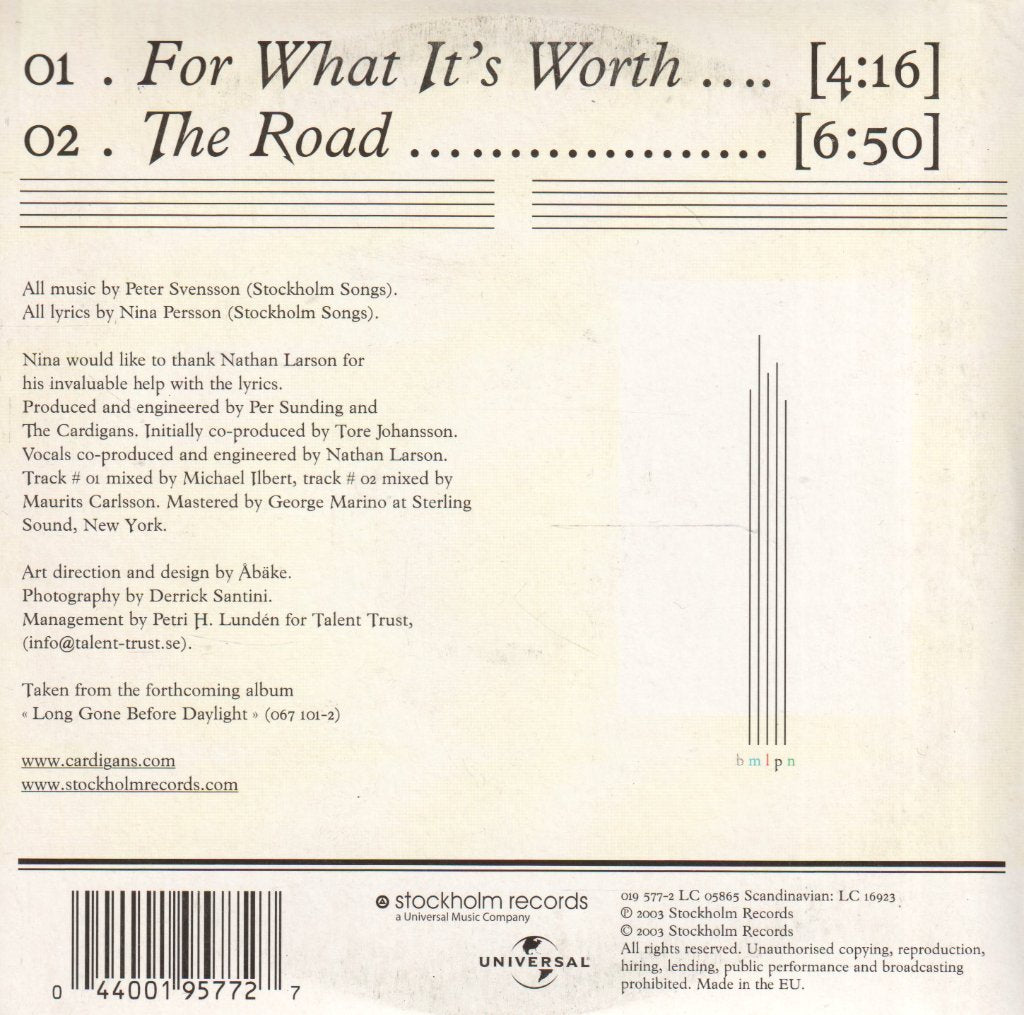 Cardigans - For What It's Worth - Cd