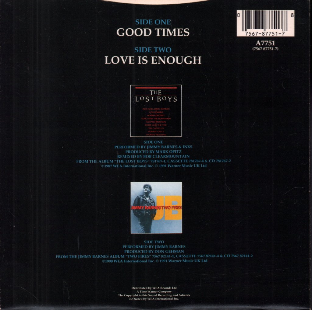 Jimmy Barnes And Inxs - Good Times - 7 Inch