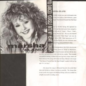 Marsha Bland - You Danced Yourself Into My Heart Tonight - 7 Inch