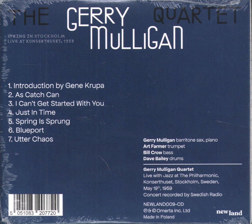 Gerry Mulligan - Spring In Stockholm: Live In Sweden, 1959 - Cd