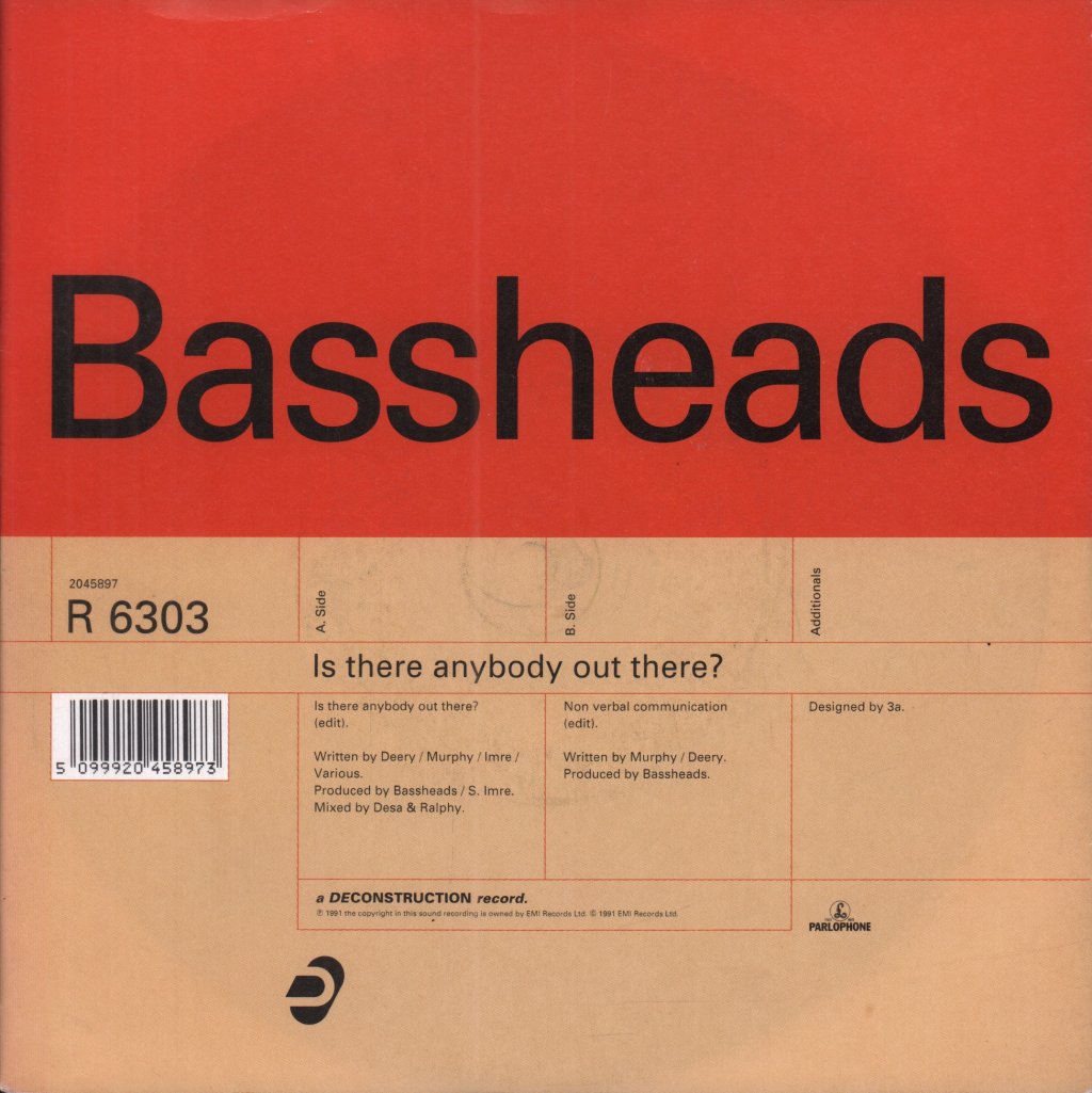 Bassheads - Is There Anybody Out There - 7 Inch