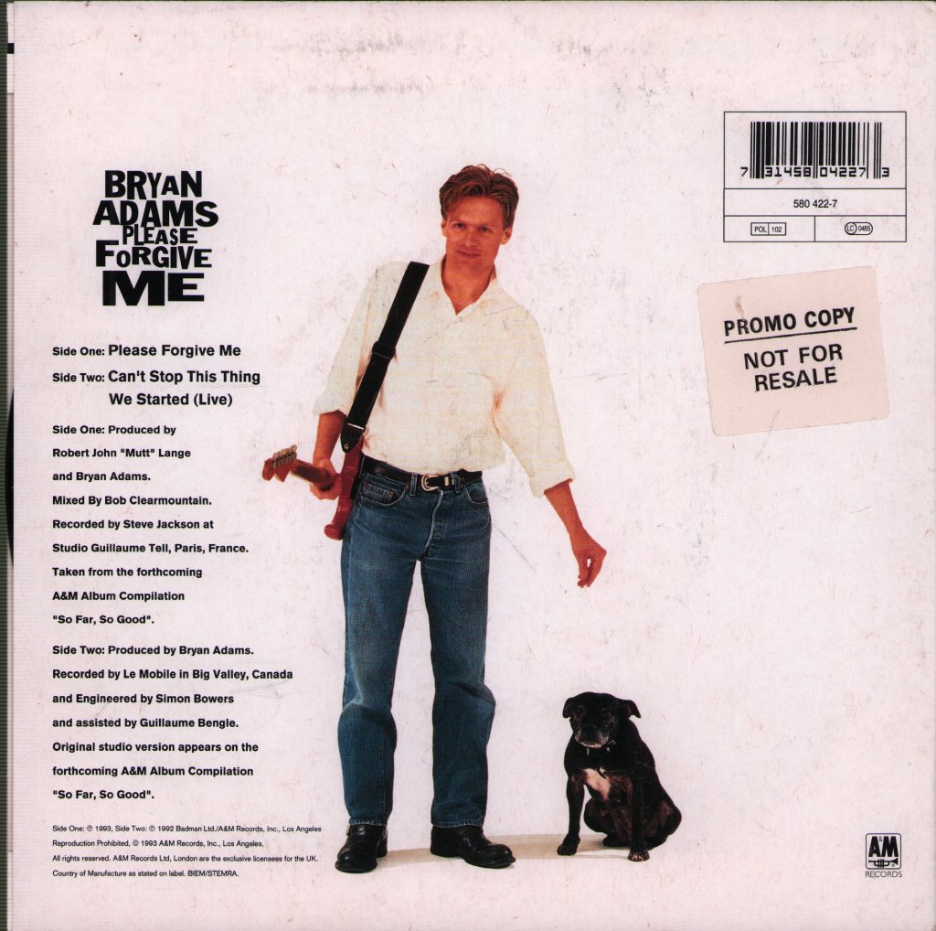 Bryan Adams - Please Forgive Me - 7 Inch