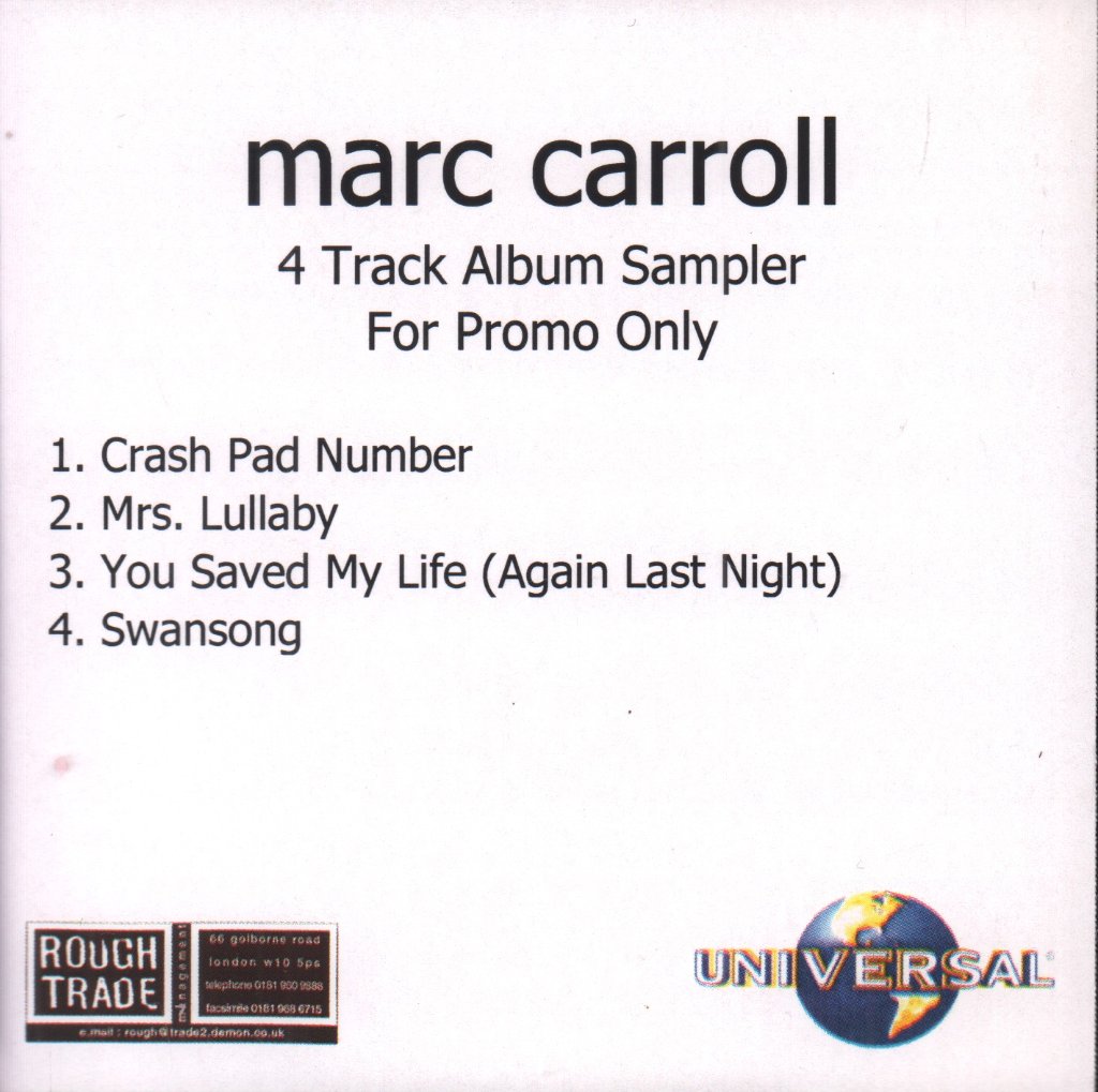 Marc Carroll - 4 track album sampler - Cdr