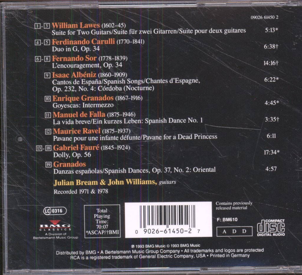 Julian Bream And John Williams - Together - Cd