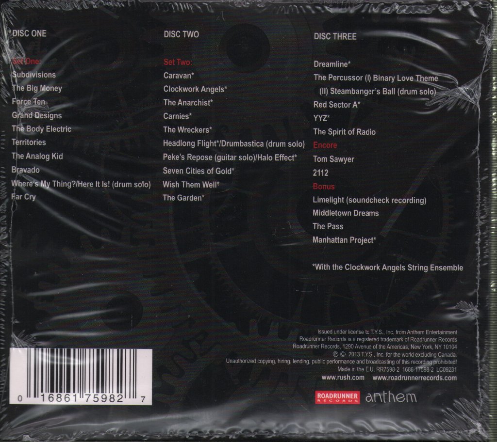 Rush - Clockwork Angels Tour - Triple Cd