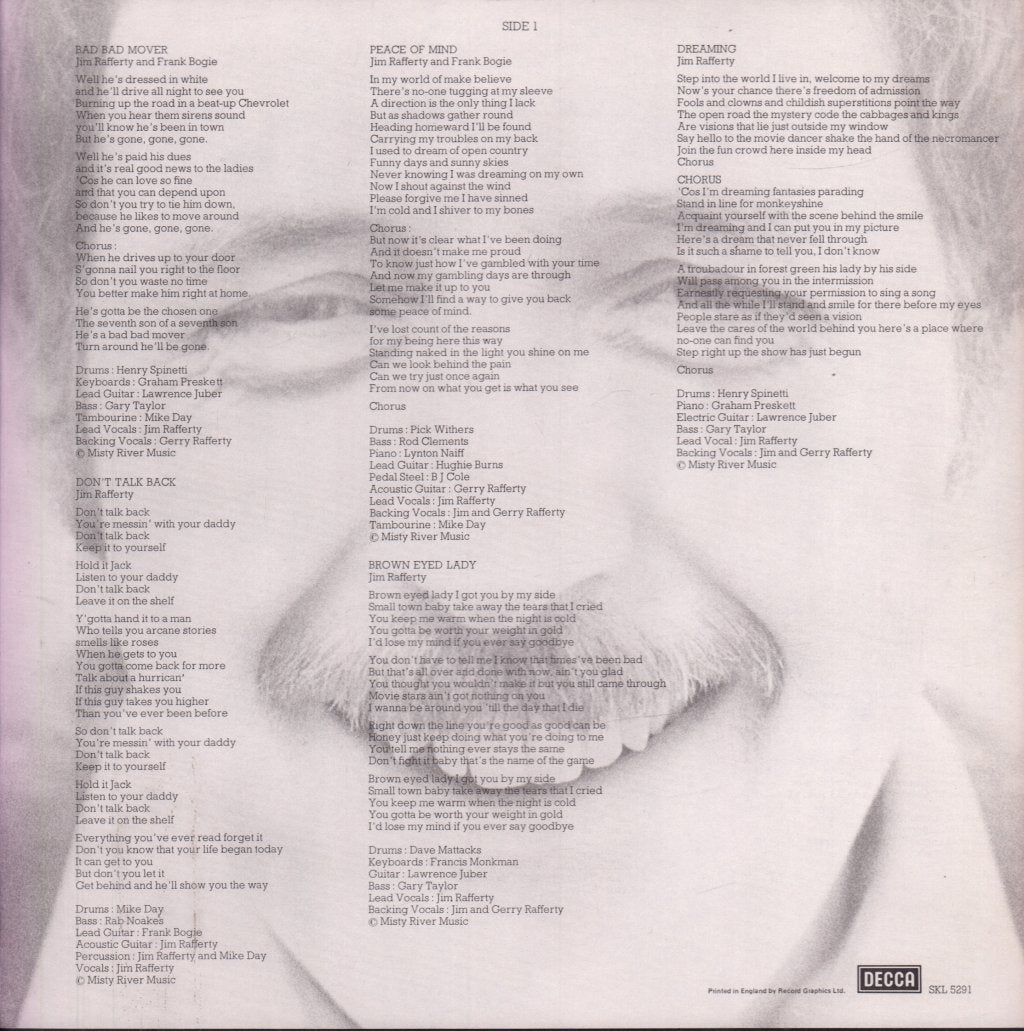 Jim Rafferty - Don't Talk Back - Lp