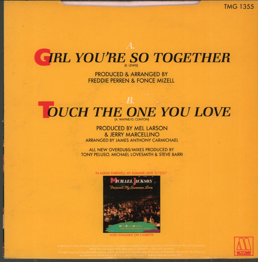 Michael Jackson - Girl You're So Together - 7 Inch