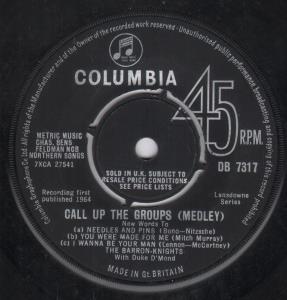 Barron Knights - Call Up The Groups Medley - 7 Inch