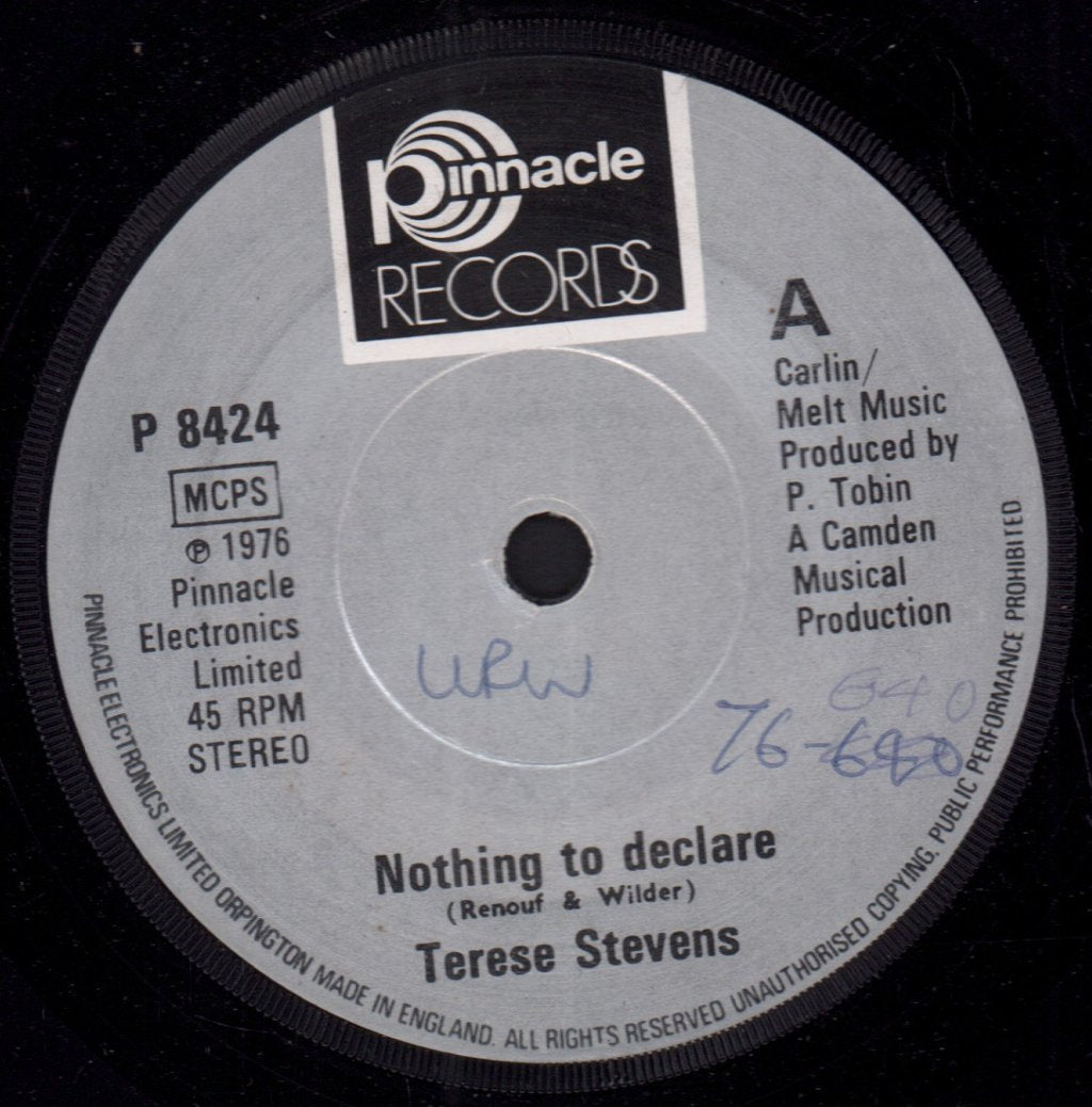 Terese Stevens - Nothing To Declare - 7 Inch