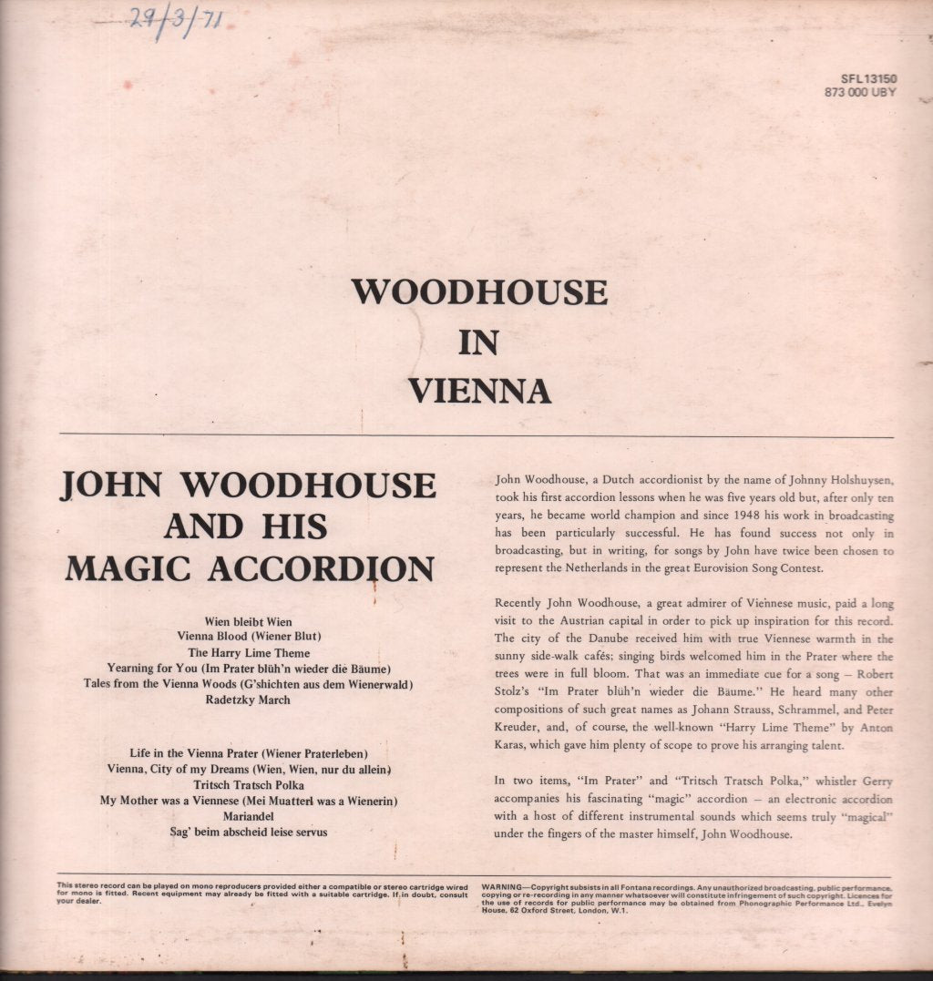John Woodhouse - Woodhouse In Vienna - Lp