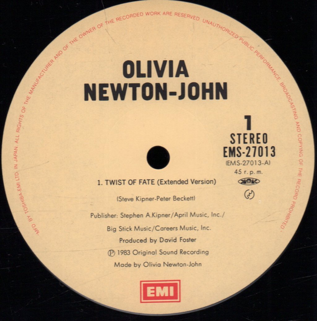 Olivia Newton John - Twist Of Fate - 12 Inch