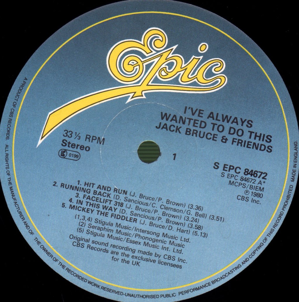 Jack Bruce And Friends - I've Always Wanted To Do This - Lp