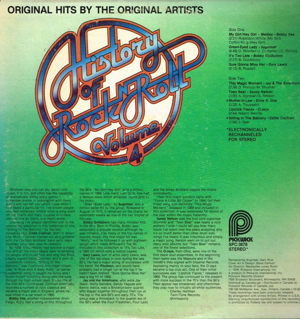 Various Artists - History Of Rock'n'Roll  Volume 4 - Lp