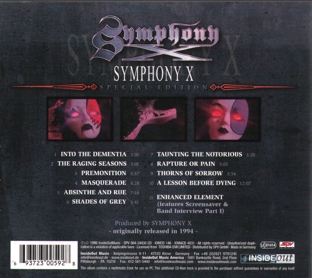 Symphony X - Symphony X - Cd