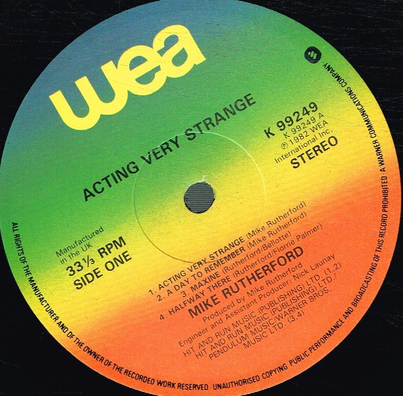 Mike Rutherford - Acting Very Strange - Lp